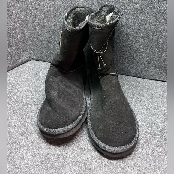 NWT genuine leather faded glory black boots size 10 - Picture 2 of 7